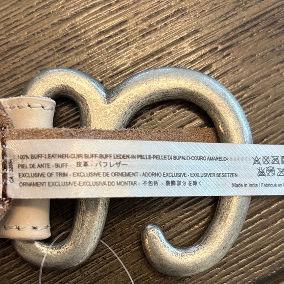 NWT Free People Cream Arlo Leather Hip Belt with Silver Buckle - Picture 5 of 11